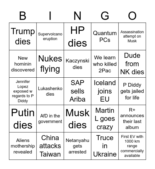 2025 Bingo Card