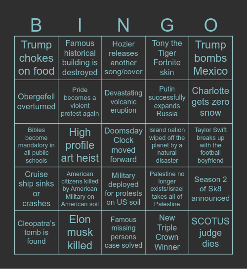 2025 Bingo Card