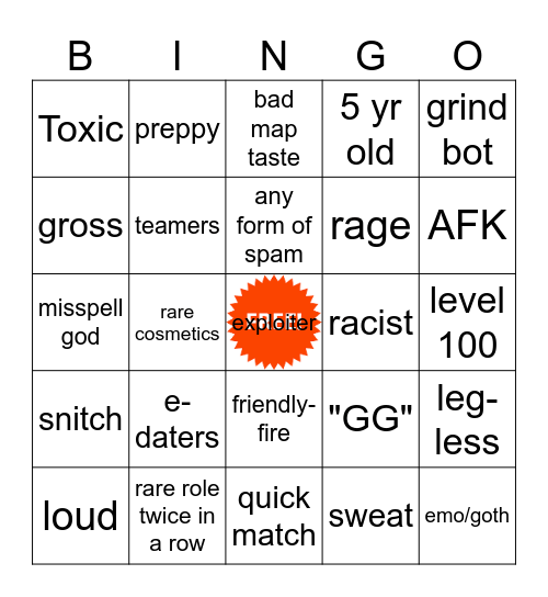 mm2 bingo card Bingo Card