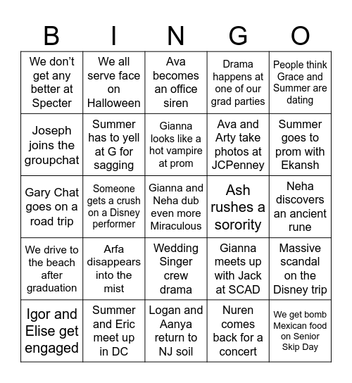 2025 Bingo Card