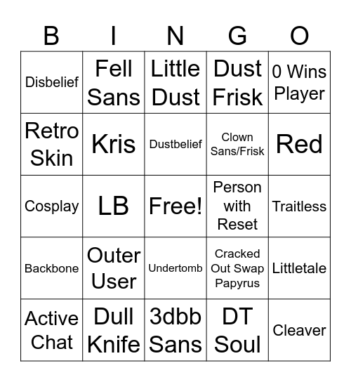 Ulc Bingo Card