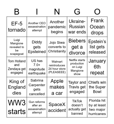 2025 BINGO Card