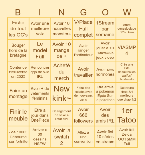 Bingo de Smolder 2025 Bingo Card