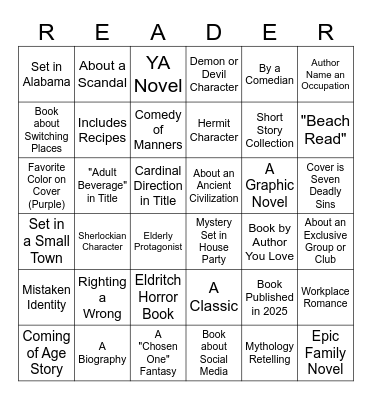 2025 Reading Challenge Bingo Card