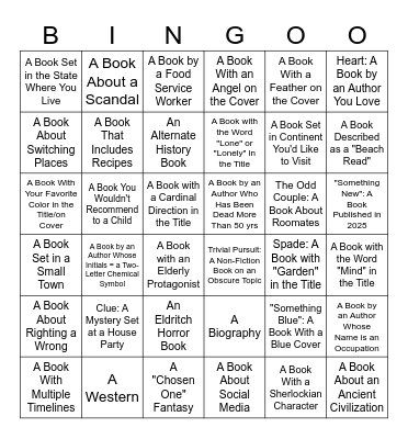 2025 Pick Your Poison Reading Challenge Bingo Card