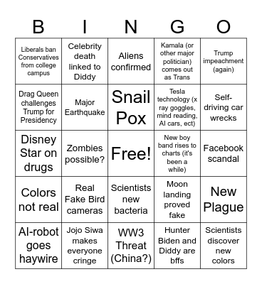 2025 World Bingo Card