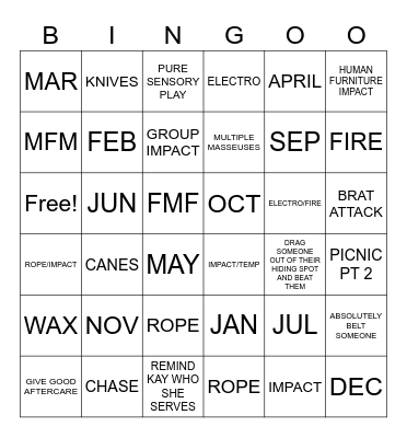 NOCTE BINGO Card