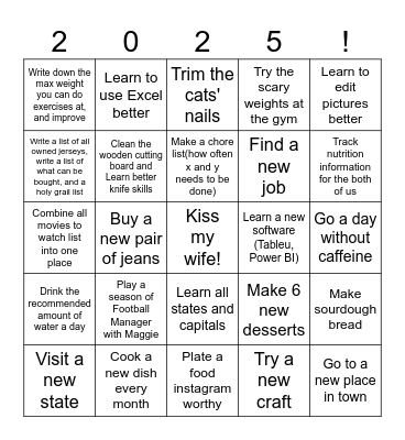 2025 Bingo Card