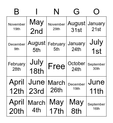 2025 Bingo Card