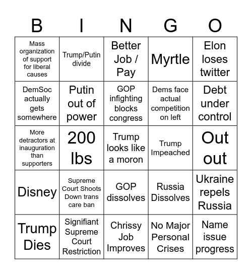 2025 Joy Card Bingo Card