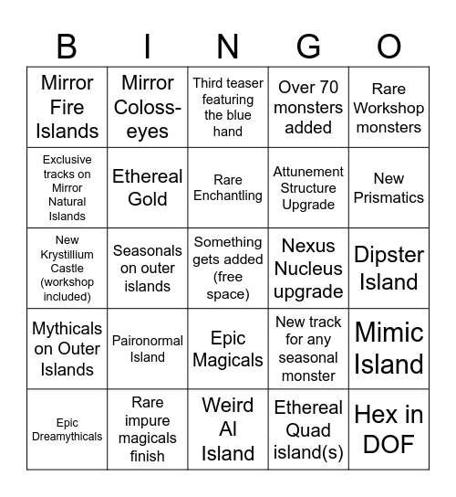 MSM 2025 Bingo Card
