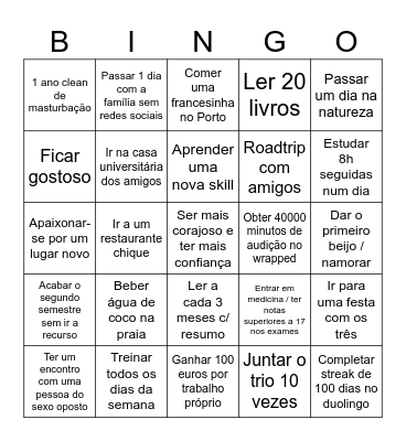 2025 BINGO - COMPETIÇÃO Bingo Card