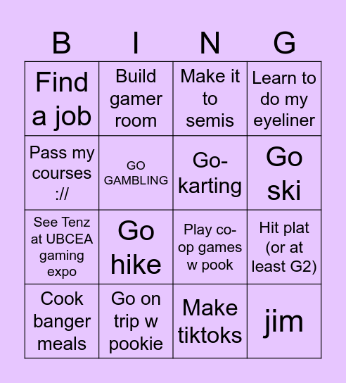 2025 Bingo Card