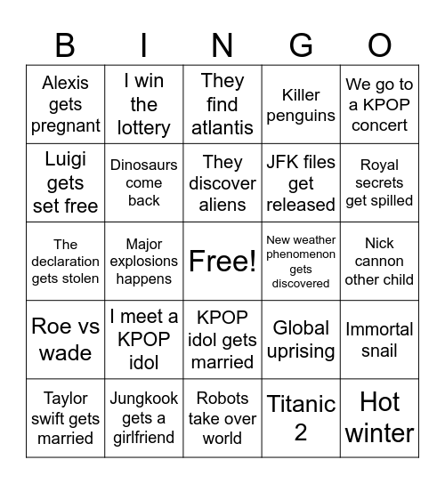 2025 BINGO Card