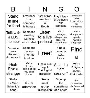 SEEK Bingo! Bingo Card