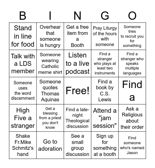 SEEK Bingo! Bingo Card