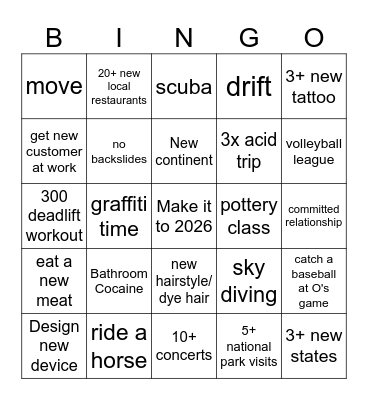 Lance 2025 Bingo Card