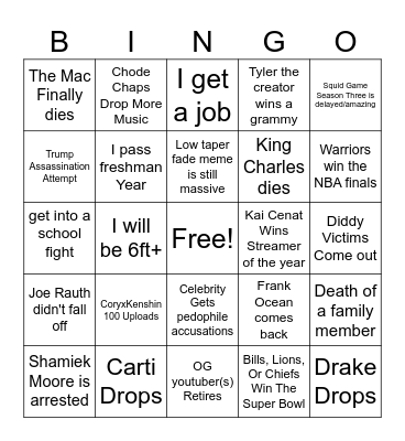 2025 bingo card Bingo Card