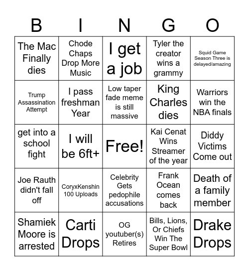 2025 bingo card Bingo Card