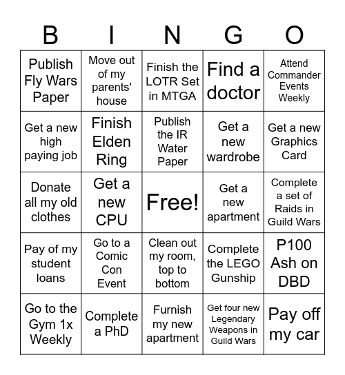 2025 Bingo Card Bingo Card