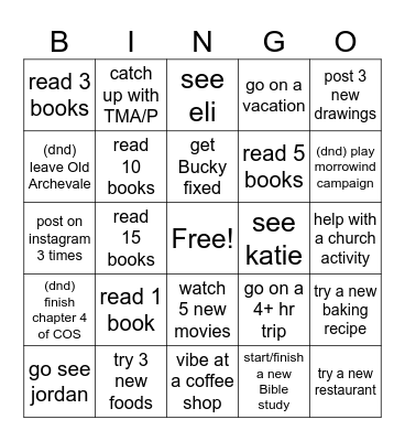 2025 Bingo! Bingo Card