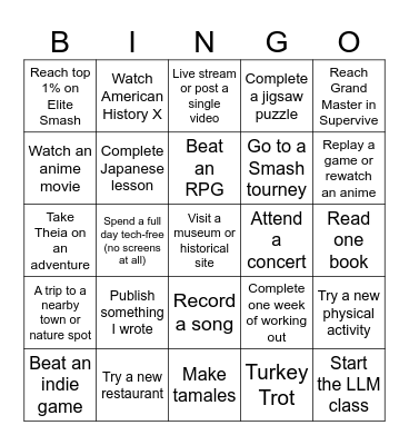 2025 Bingo Card