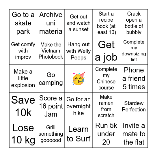 2025 Fun Bingo Card