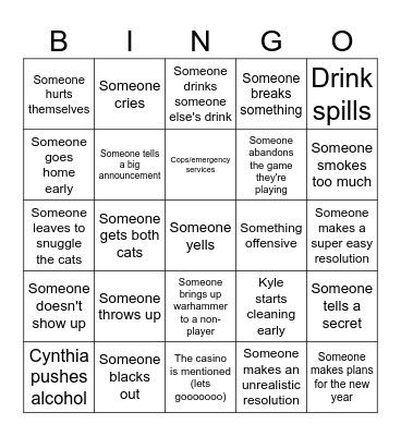 New Years 2025 Bingo Card