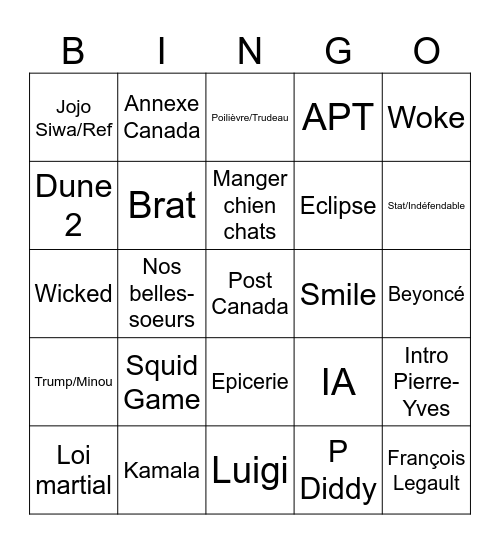 Bye-Bye 2025 Bingo Card