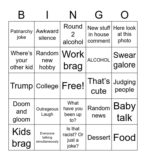 Friends Over Bingo Card