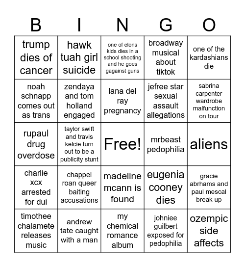 2025 Bingo Card