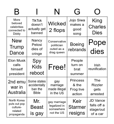 2025 Bingo Card