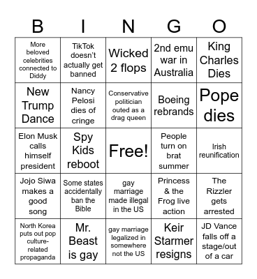 2025 Bingo Card