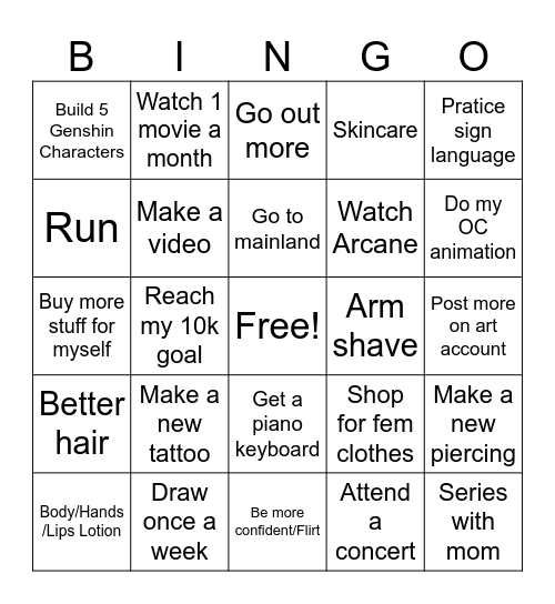 2025 Bingo Card