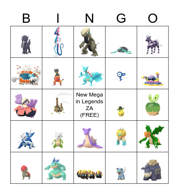 Shiny Pokemon 2025! Bingo Card