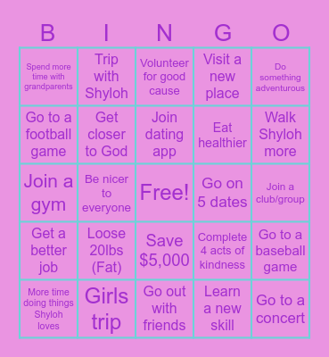 2025 Bingo Card