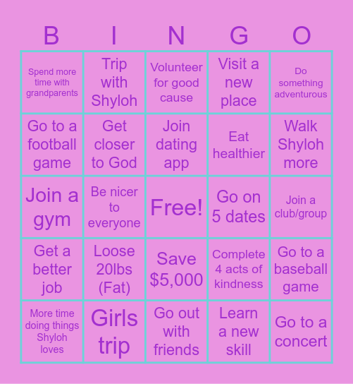 2025 Bingo Card