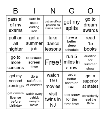 Lyndsey’s 2025 Bingo Card Bingo Card