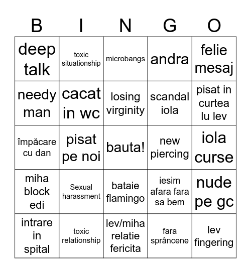 Bingo 2025 Bingo Card