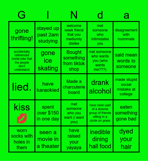 Kai’s 2024 Bingo Card