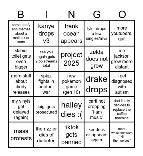 2025 Bingo Card