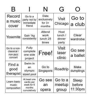 Mark's 2025 Bingo Card