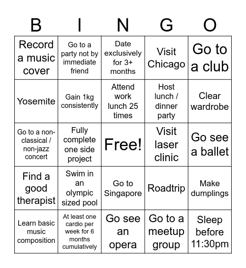 Mark's 2025 Bingo Card