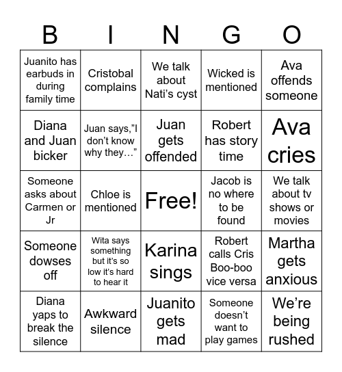 Sonora Bingo Card