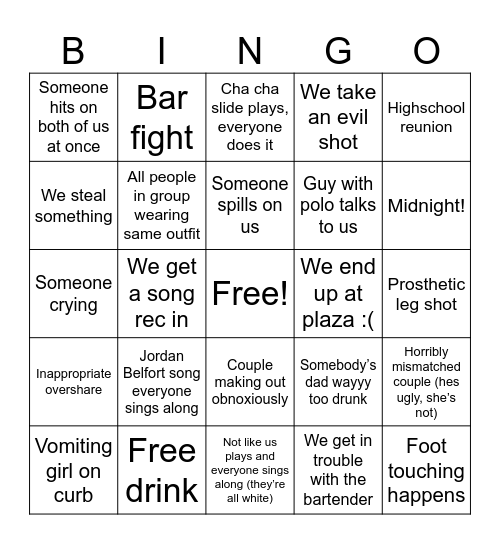 MADISON NYE Bingo Card