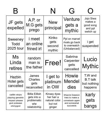 2025 Bingo Card
