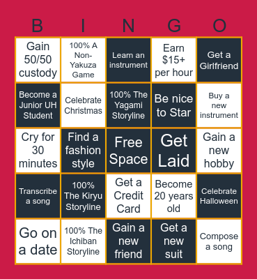 RRogot's 2025 Bingo Resolutions Bingo Card