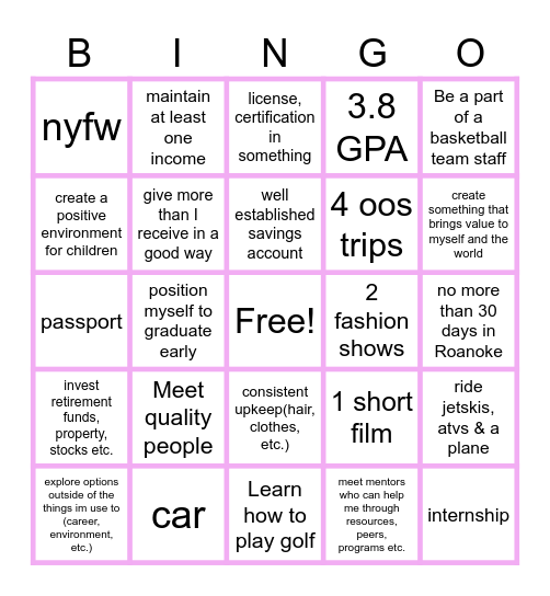 2025 bingo Card