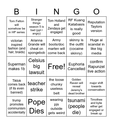 2025 Bingo Card