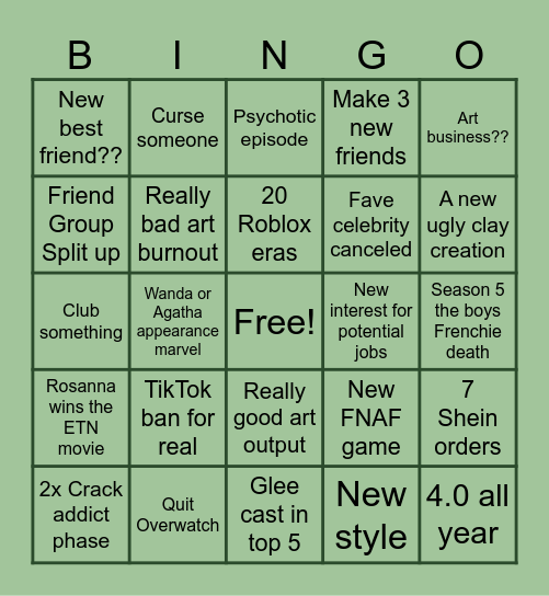 2025 Bingo Card